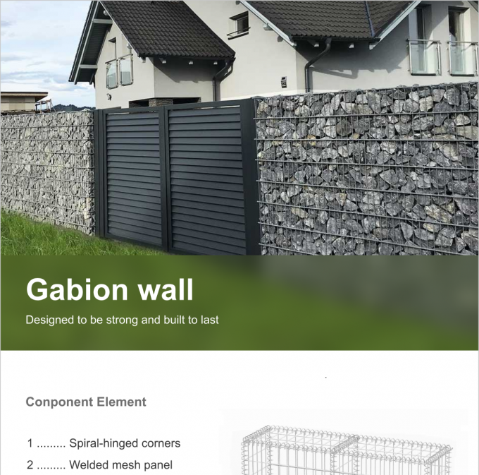 Galfan 200x100x50 Gabi&oacute;n Caja de plantaci&oacute;n de metal Gabi&oacute;n Caja de roca anticorrosora 2