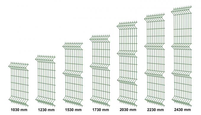 0.6m - 3.0m Alturas cercas galvanizadas 3d curvas para paneles de cercas de patio de juegos 0